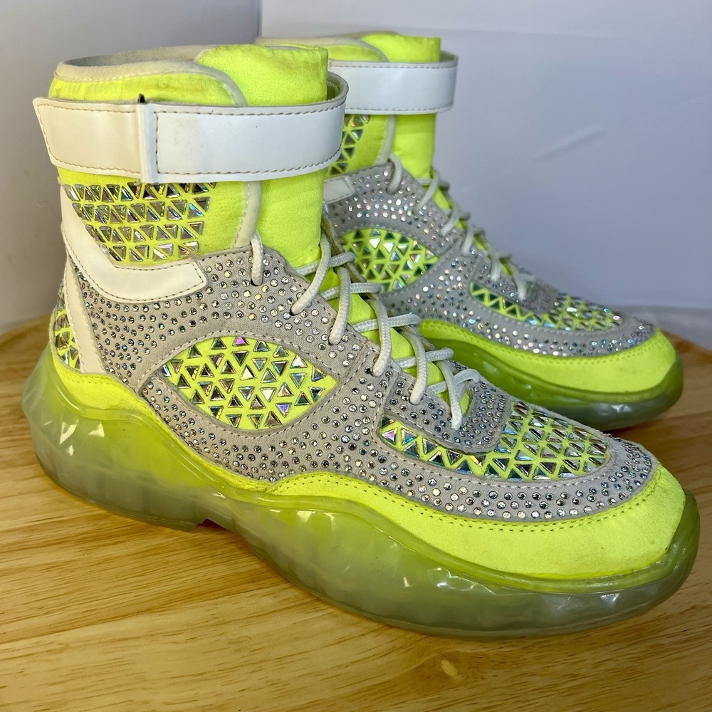 Cape Robin Vada Women's Size 7M XMH5251 High Top Neon Yellow Sneakers Shoes